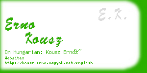 erno kousz business card